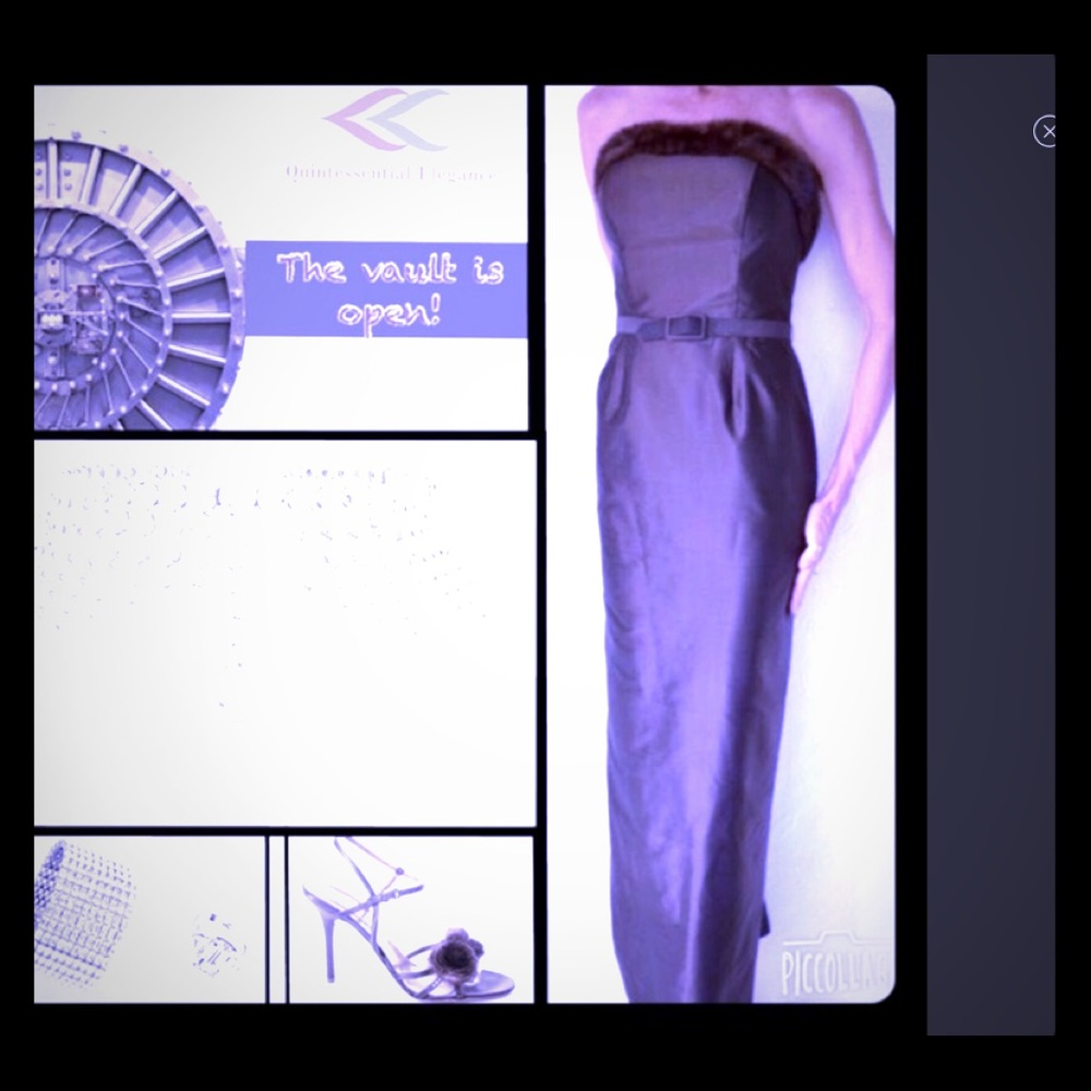 CATHERINE REGEHR Mink & Silk Strapless Gown